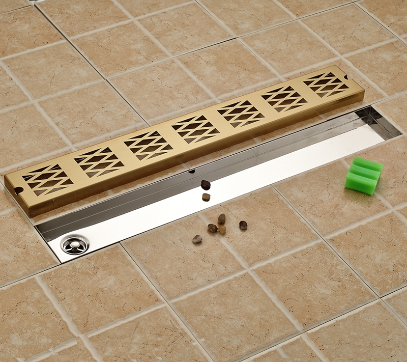 Golden Square 70cm Length Bathroom Floor Drain Grill Shower Ground ...