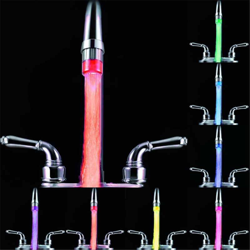 Temperature Sensor 3 Color Led Water Faucet Stream Light