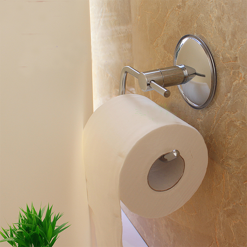 Stainless Steel Toilet Tissue Roll Paper Holder Suction Cup Toilet Paper Holders For Bathroom Tool