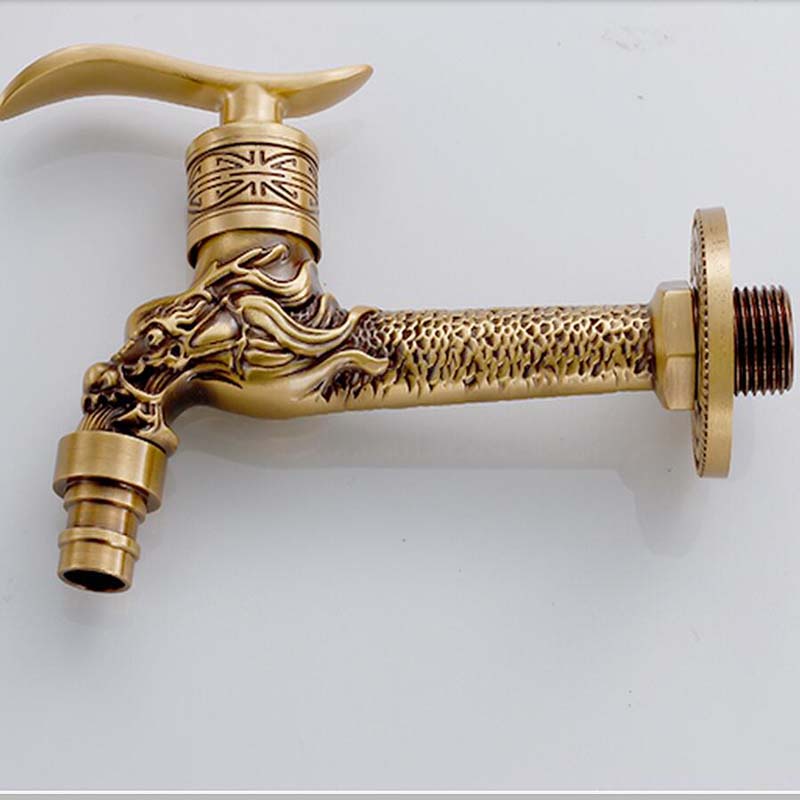 Luxury Antique Brass Decorative Outdoor Faucet Garden Bibcock Tap