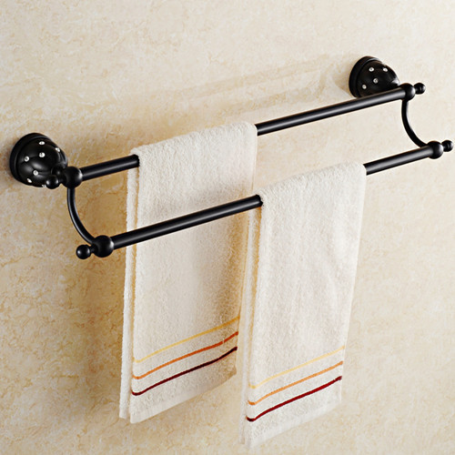 Antique-Towel-Bar-Brass-Double-Towel-Bar-Luxury-Black-Towel-Holder-Bathroom-Accessories