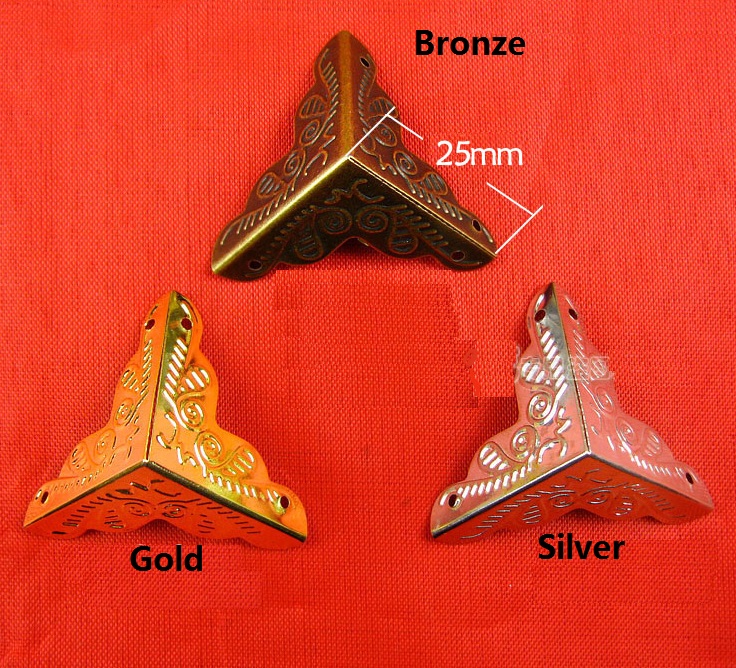 200pcs Lot 25 25mm Antique Furniture Box Corner Brackets Pad 200pcs Lot 25 25mm Antique Furniture Box Corner Brackets Pad Protectors Jewelry