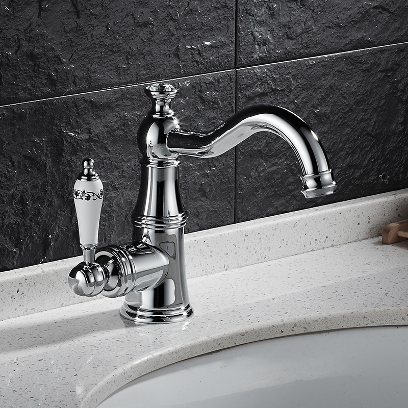 Basin Faucet Antique Brushed Porcelain Handle Amp Crystal Basin