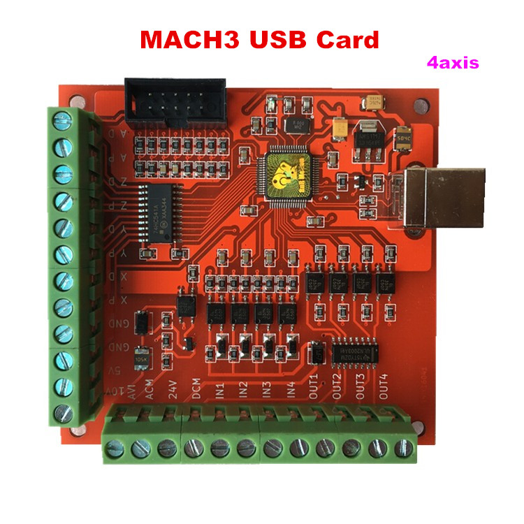 CNC 12-24V 100KHz MACH3 4-Axis USB CNC Controller Card for Engraving DE STOCK