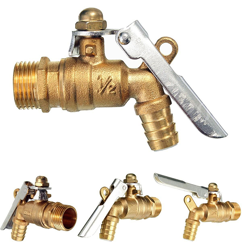 Public Places Lockable 1/2 inch Faucet Locked Brass Water Tap For Outdoor Garden Tools