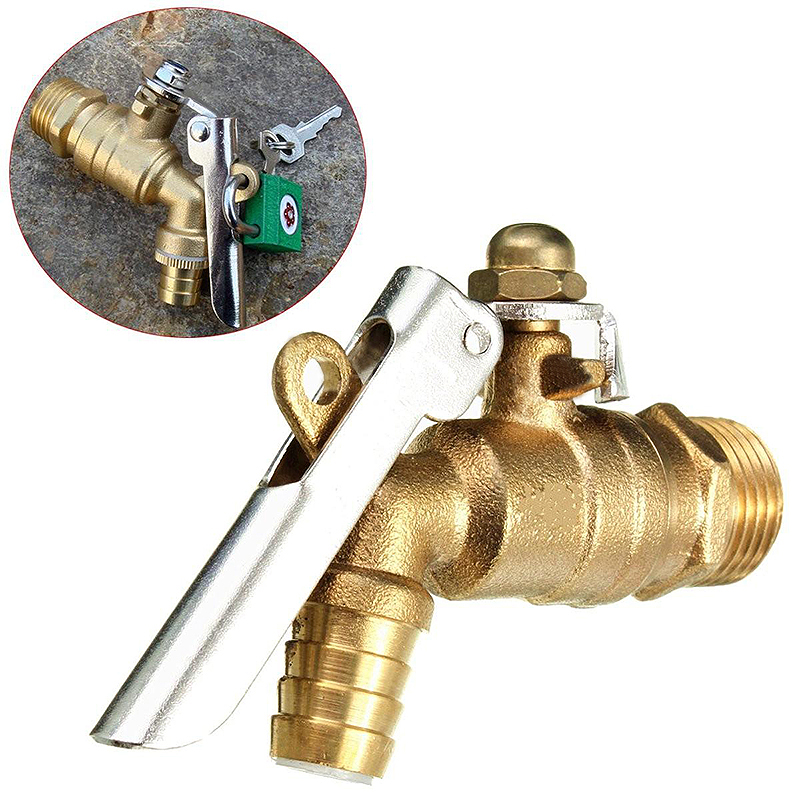 Public Places Lockable 1/2 inch Faucet Locked Brass Water Tap For Outdoor Garden Tools