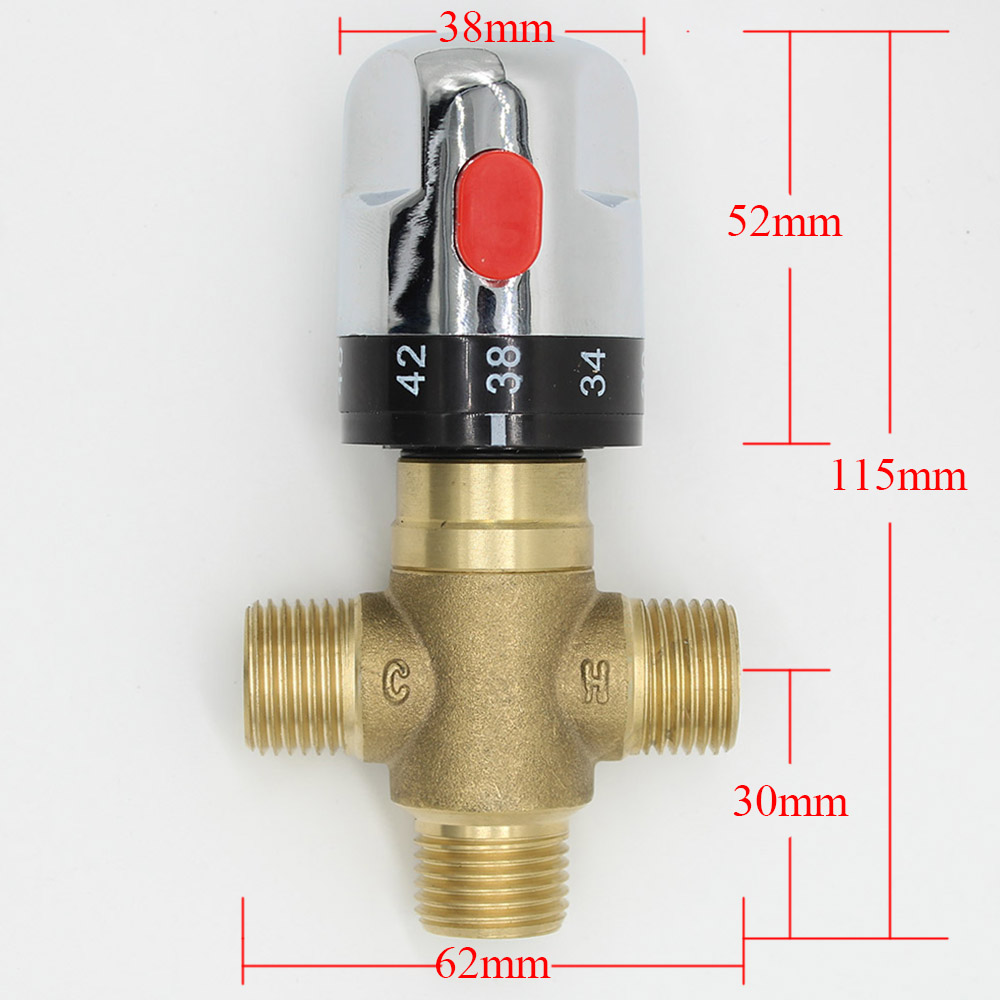 Brass Thermostatic Mixing Bath Tub Valve Pipe Thermostat Valve Control