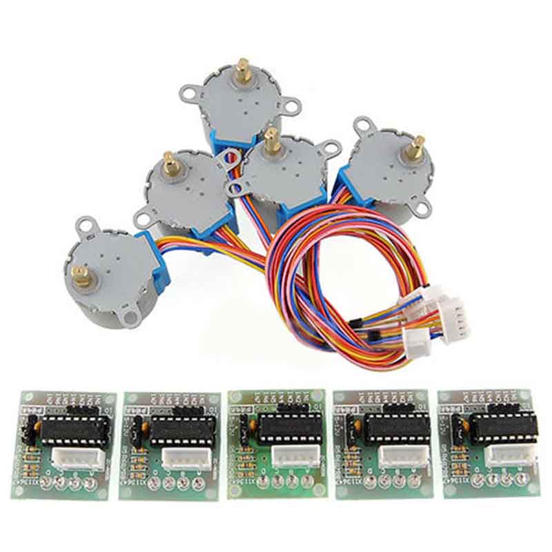 5pcs DC 5V Stepper Motor 28BYJ-48 With ULN2003 Driver Test Module Board 4-Phase For Power Tool