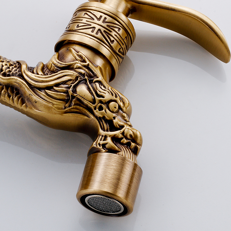 Full Brass Antique Brass Washing Machine Faucet Mop Pool Mixer Tap Wall Mounted piece