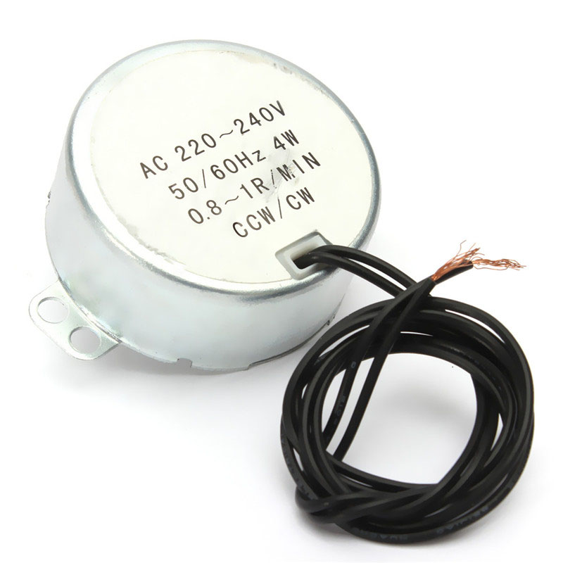 1pc 4W CW/CCW Synchronous Motor AC 220-240V Geared Motor Box Reduction 0.8-1RPM/MIN