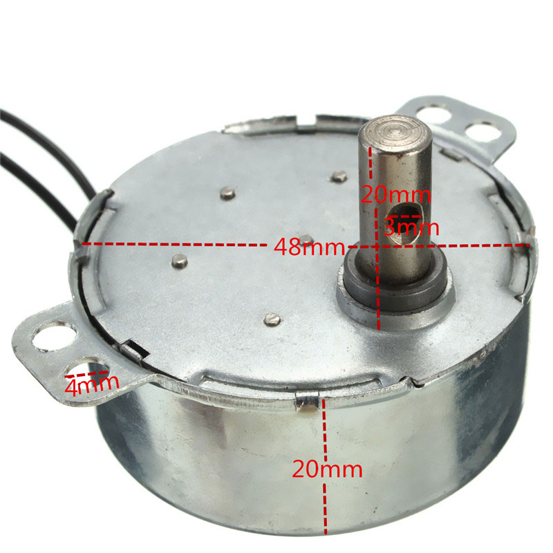 1pc 4W CW/CCW Synchronous Motor AC 220-240V Geared Motor Box Reduction 0.8-1RPM/MIN