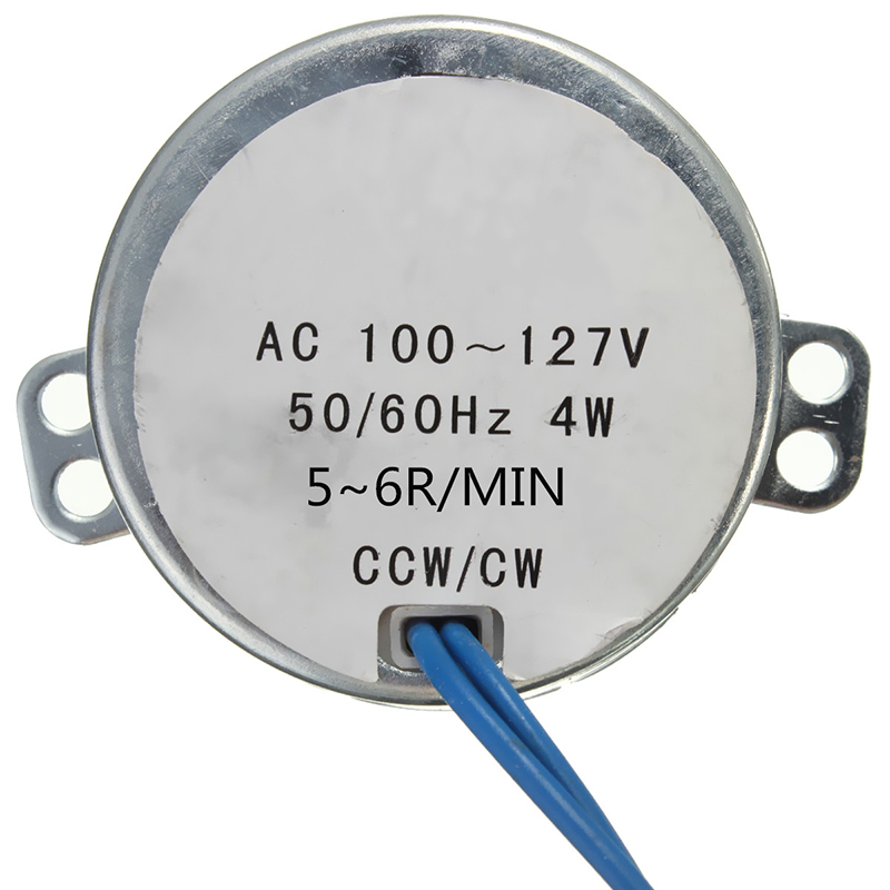 AC 100~127V Synchronous Motor CCW/CW Turntable Synchron Motor 50/60Hz5-6R/MIN 4W