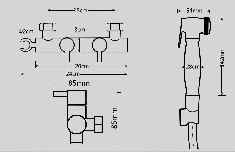 Bidets Bidet Faucet Set Hot and Cold Mixer Tap Wall Mounted High Pressure Toilet Bidet Faucets Spray Nozzle Spray Gun tap (12)