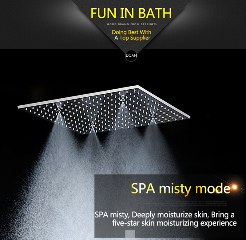 LED Big Rain Shower Faucets Modern Shower Ceiling 20'' Showerheads Panel 304 Stainless Steel Shower Set & Bath Shower Mixer (7)