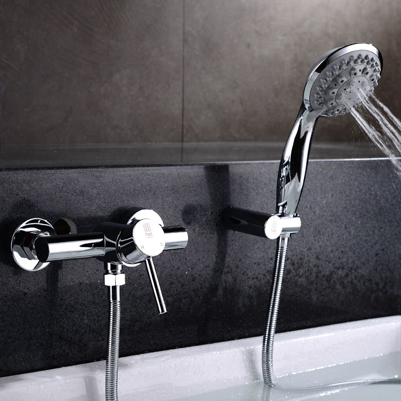 Hpb Chrome Brass Bathroom Wall Mounted Shower Faucet Bath Bathtub