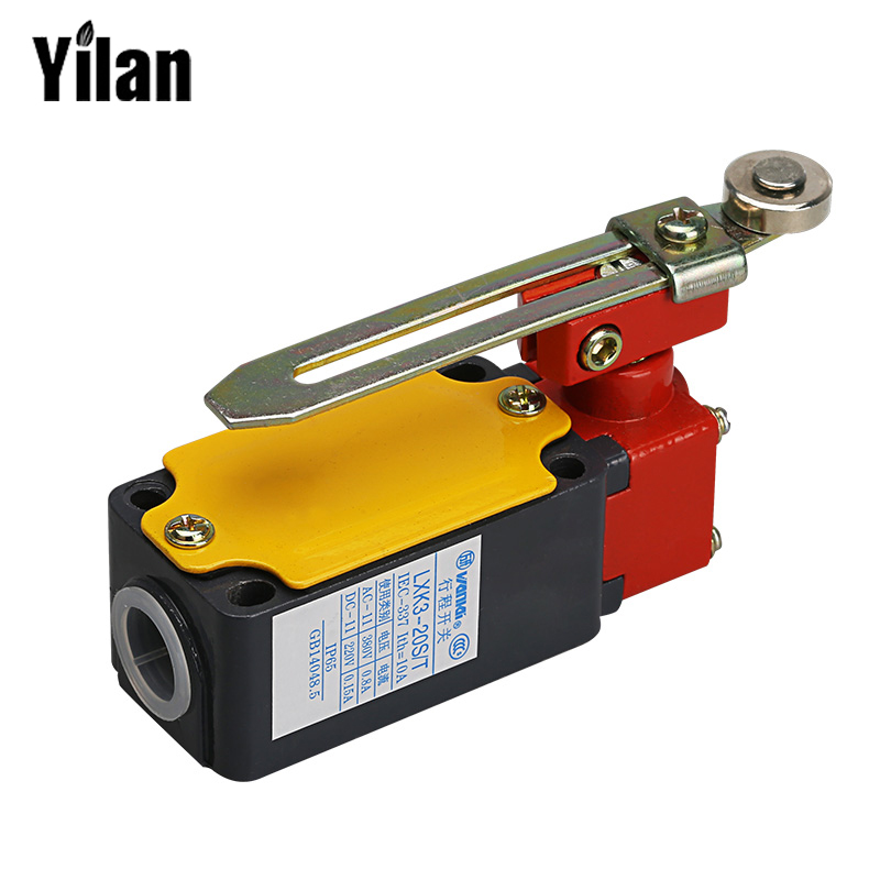 Fielect Actuator Action Rotary Roller Lever Arm Limit Switch Rotary Adjustable 1NC+1NO LXK3-20S/J 1Pcs