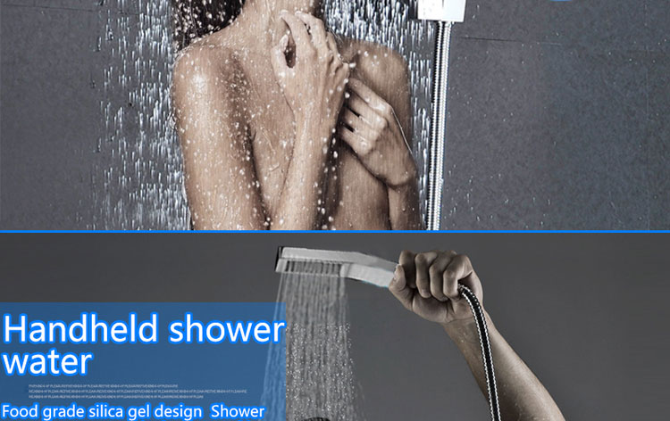 10 Inch Air Shower Head Set Booster Saving Water Concealed Wall Mounted Box Shower Kit  Rainfall Brass Bath &Shower Faucets (8)