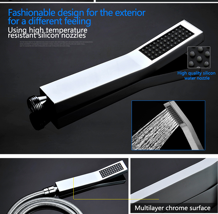 10 Inch Air Shower Head Set Booster Saving Water Concealed Wall Mounted Box Shower Kit  Rainfall Brass Bath &Shower Faucets (24)