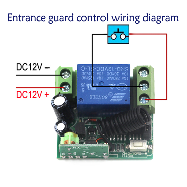 DC12V 10A 433MHz Wireless RF Relay Remote Control Switch Receiver Transmitter