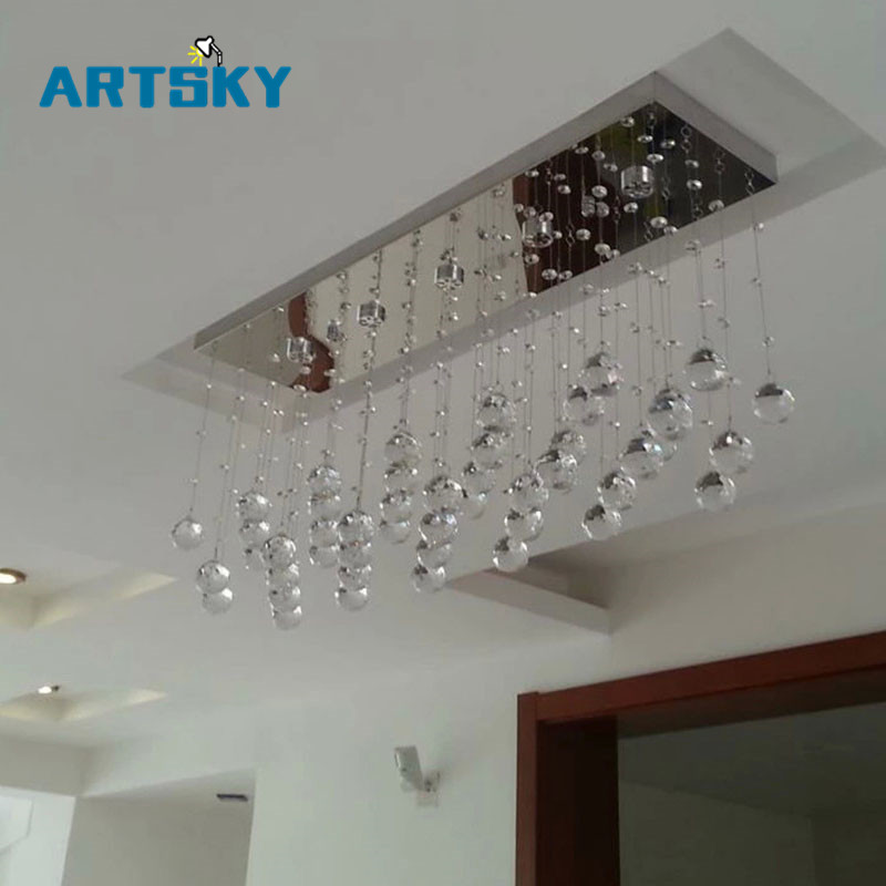 Contemporary Led Luster Crystal Chandelier Interior Curtain Wave