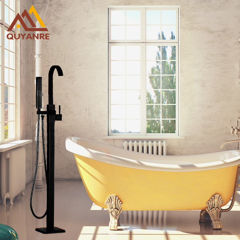 Orb Blackend Single Handle With Plastic Handshower Floor Standing
