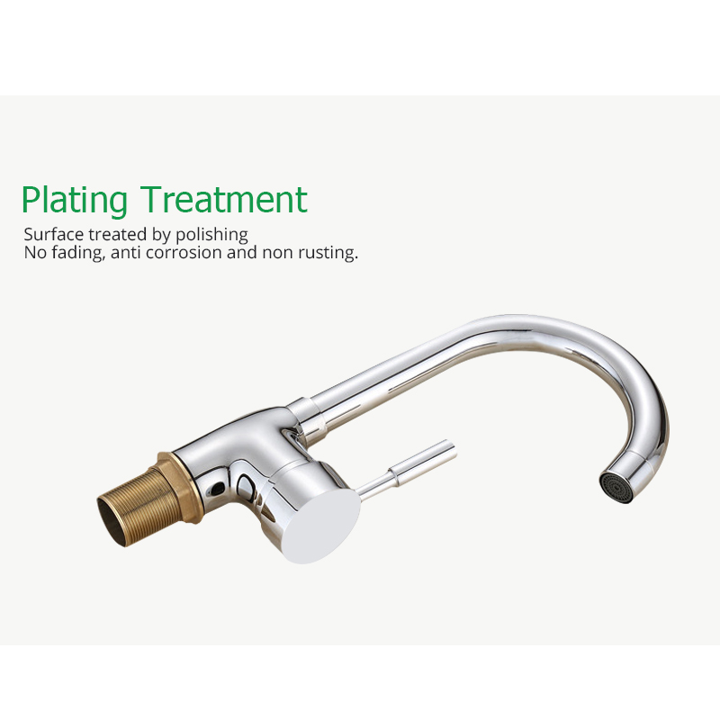Fie Chrome Finish Single Handle Rotatable Kitchen Faucet Sink
