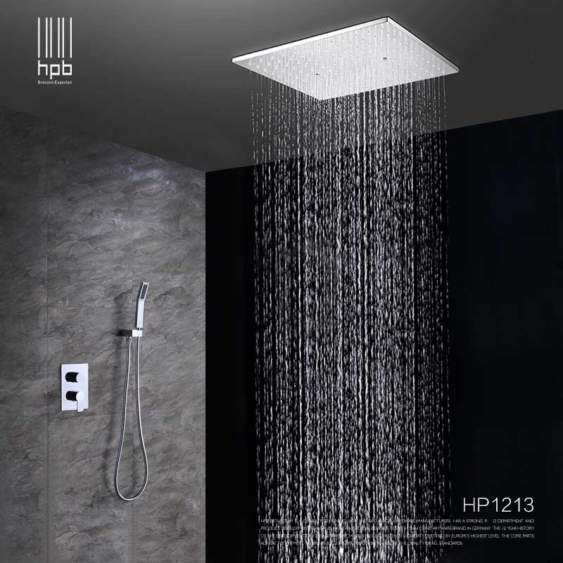 Hpb Ceiling Mounted Big Rainfall Shower Head System Bath Rain Mixer