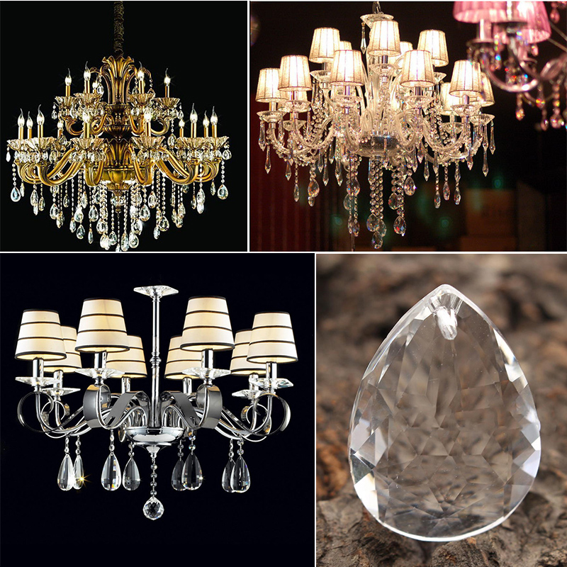 10pcs Clear Art Glass Chandelier Pendant Lamp Hanging Crystal Water Drop  Beads Lighting Pendants DIY Home Decoration Mayitr