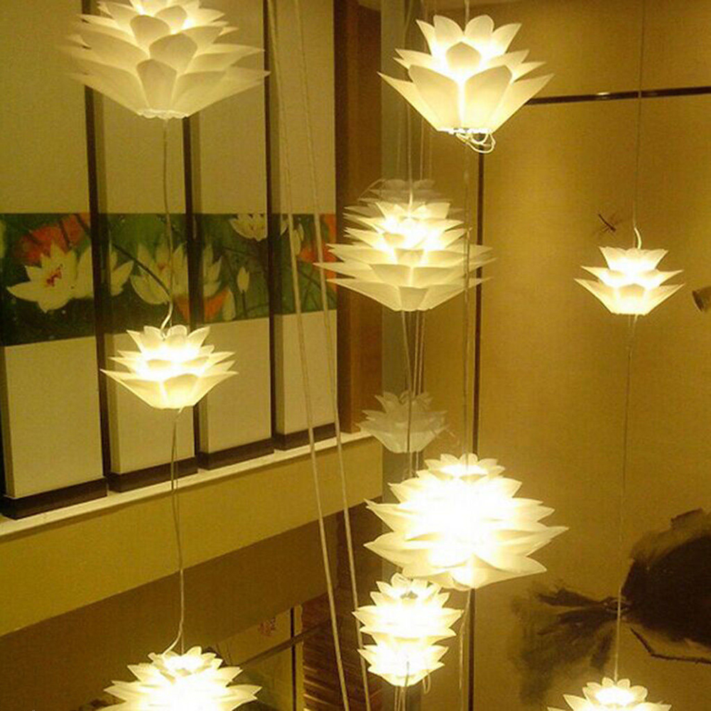 Lotus Shape Diy Ceiling Lamp Shade Decor White
