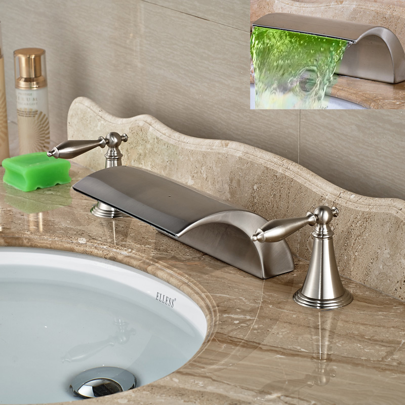 Modern-Brass-Deck-Mounted-Dual-Handles-Bathroom-Basin-Mixer-Faucet-Tap-Brushed-Nickel-Waterfall-Spout (1)