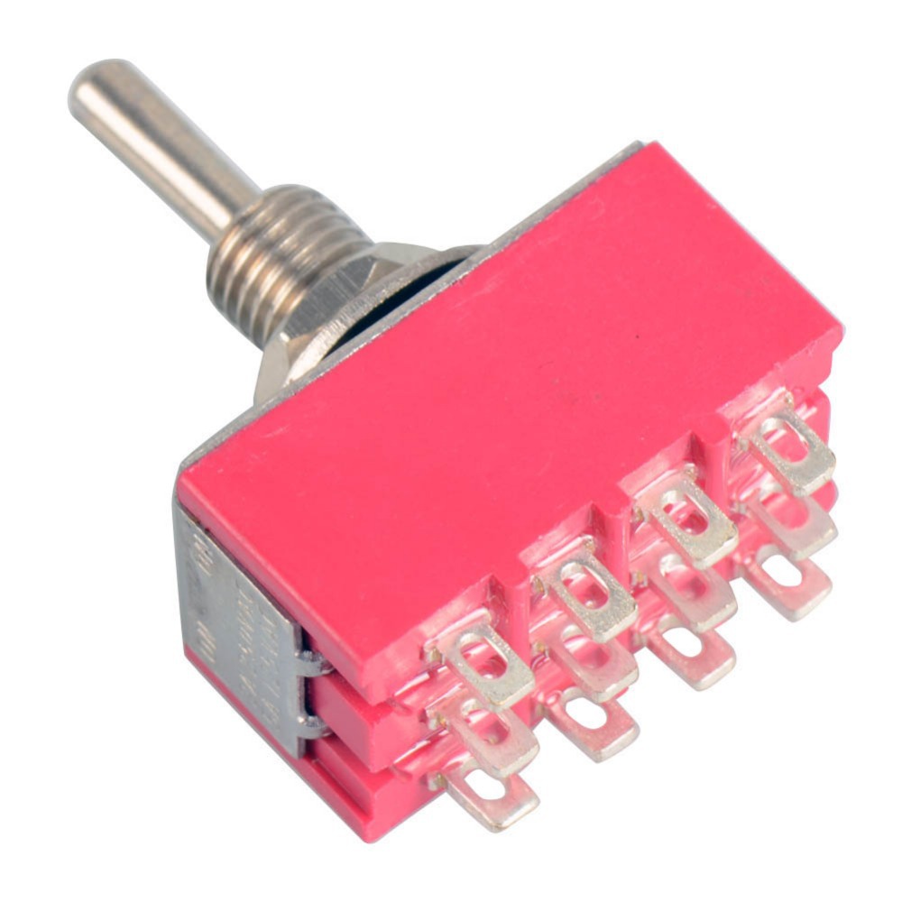 1Pc 12Pin Mini Toggle Switch 4PDT 2 Position ONON 2A 250V/5A 125VAC