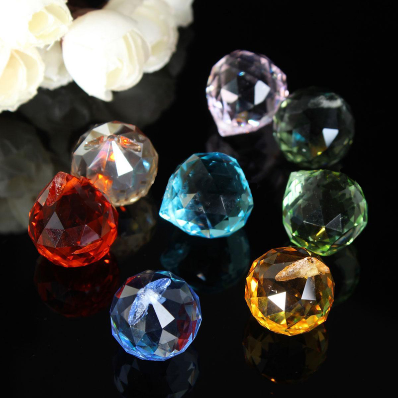 8Pcs Rainbow Chandelier Crystal Light Lamp Part Luxury Lamp Light Ball Prisms Pendants DIY Lighting Home Decoration