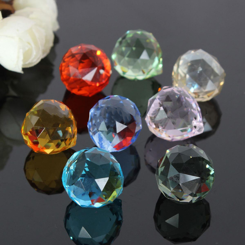 8Pcs Rainbow Chandelier Crystal Light Lamp Part Luxury Lamp Light Ball Prisms Pendants DIY Lighting Home Decoration