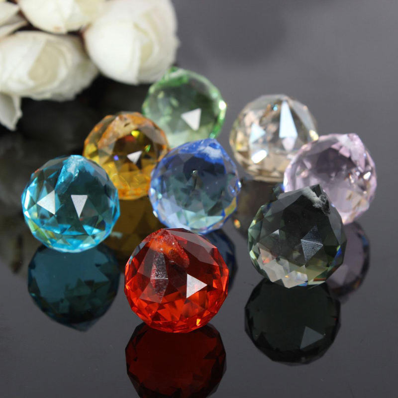 8Pcs Rainbow Chandelier Crystal Light Lamp Part Luxury Lamp Light Ball Prisms Pendants DIY Lighting Home Decoration