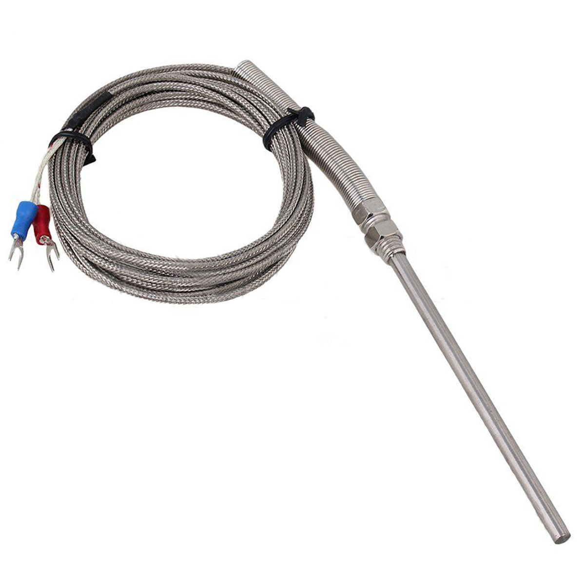 Stainless Steel High Temperature Mayitr K type Thermocouple 0~400C Temperature Sensor 100mm Probe 3m Cable Wire Length