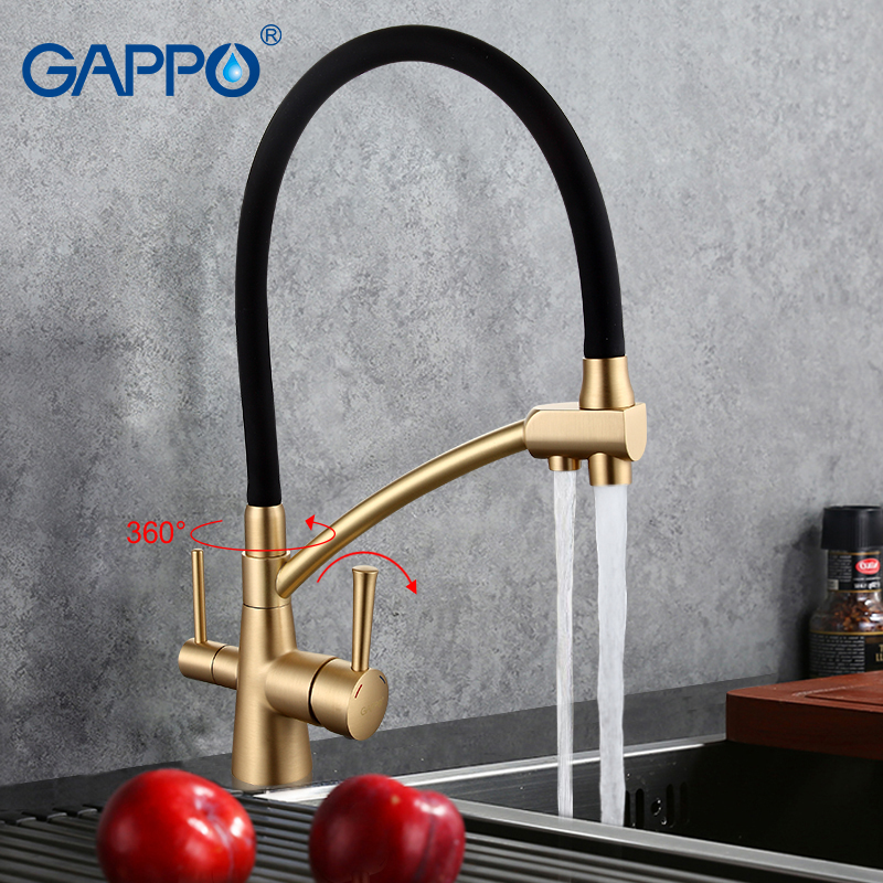 Gappo 1set Black Mixer Kitchen Sink Faucets With Filtered Water