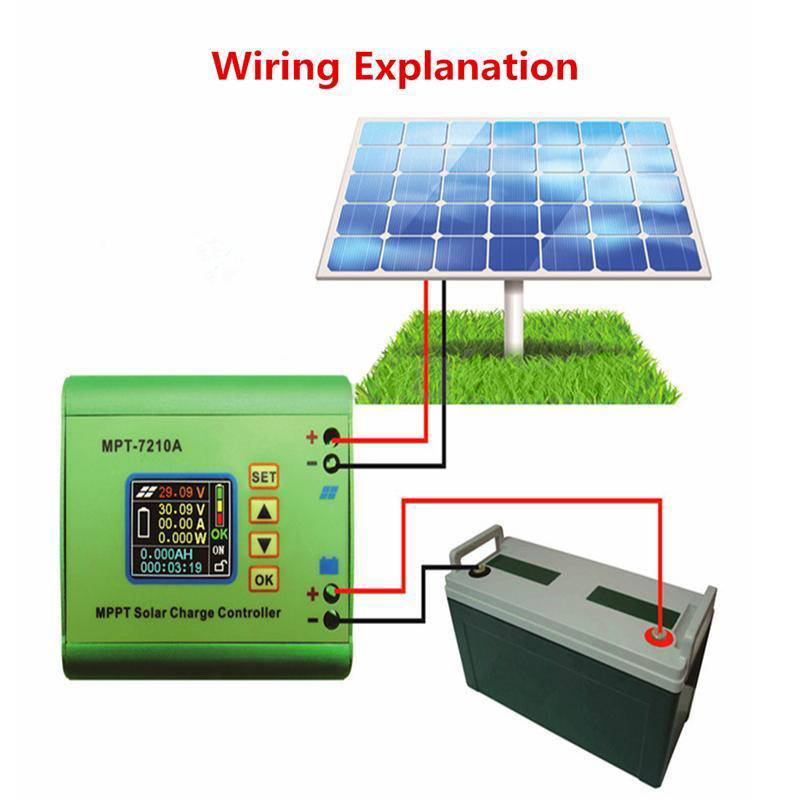 MPPT Solar Panel Battery Regulator Charge Controller with LCD Display 24/36/48/60/72V 10A Solar Controllers Mayitr