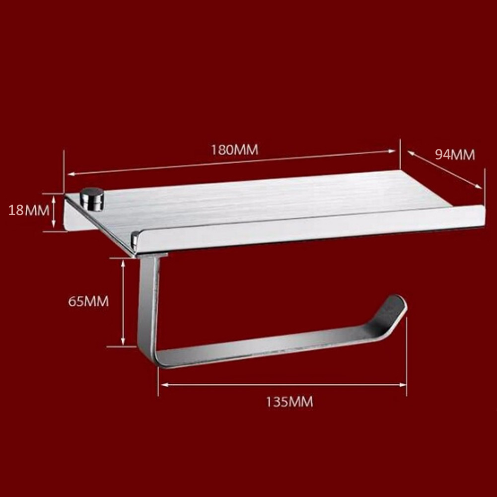 Stainless Steel Bathroom Paper Phone Holder with Shelf Bathroom Mobile