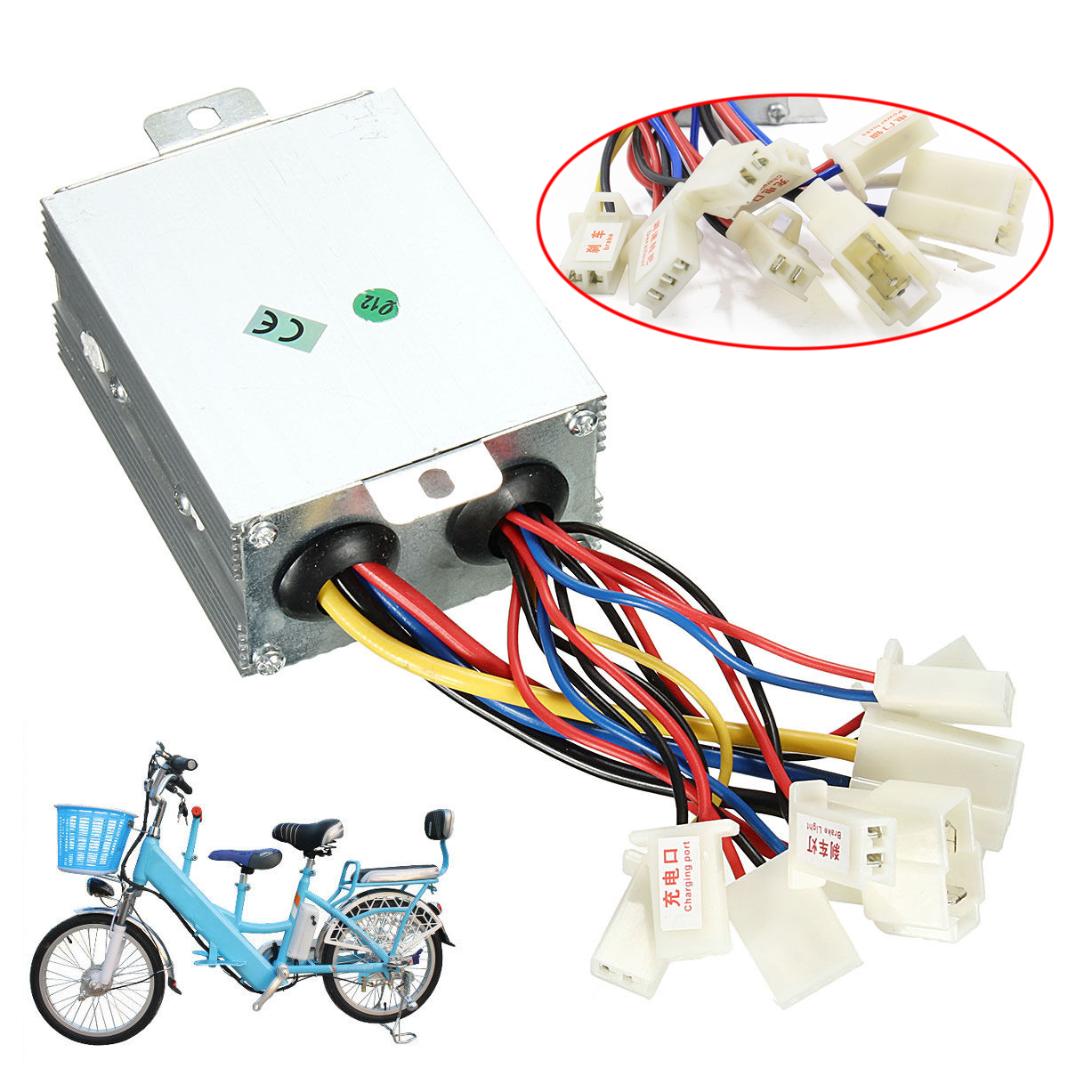 24V 500W Silver Aluminium Brushed Motor Speed Controller For Electric Bicycle Scooter Bike 85*65*38mm Mayitr