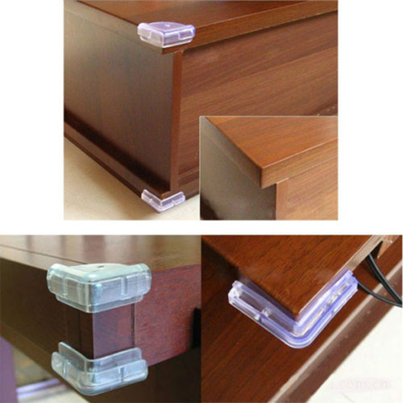 4Pcs Clear Jewelry Box Corner Foot Wooden Case Corner Protector Smiling Pattern Carved Crafts Decorative Corner Brackets