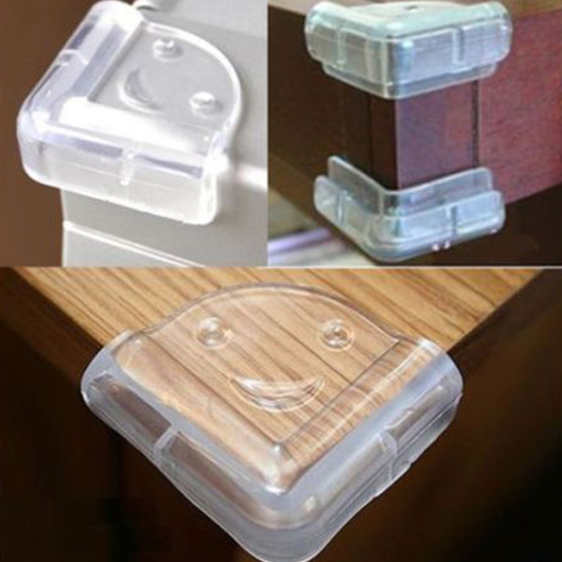 4Pcs Clear Jewelry Box Corner Foot Wooden Case Corner Protector Smiling Pattern Carved Crafts Decorative Corner Brackets