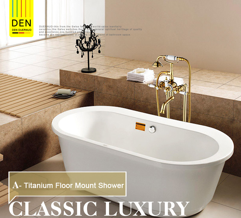 Luxury Modern Freestanding Dual Cross Handles Bathtub Faucet Tub