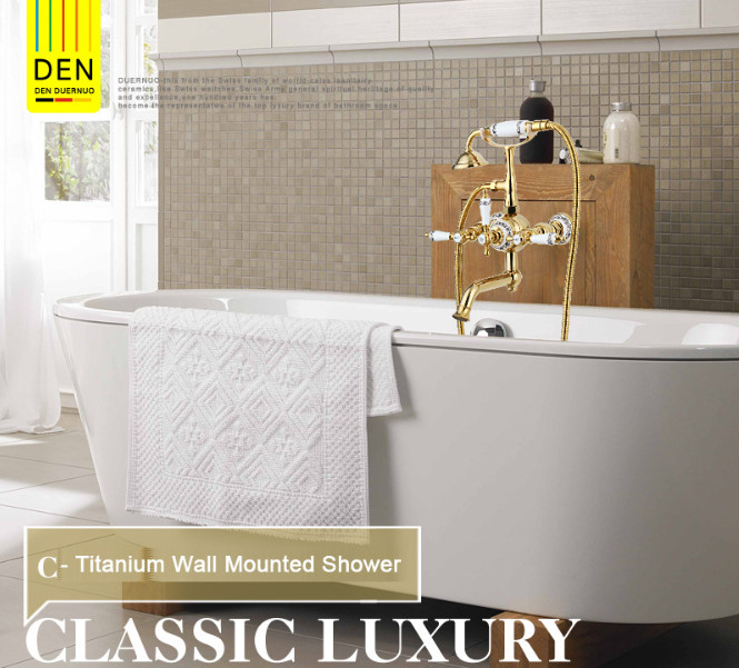 Luxury Modern Freestanding Dual Cross Handles Bathtub Faucet Tub