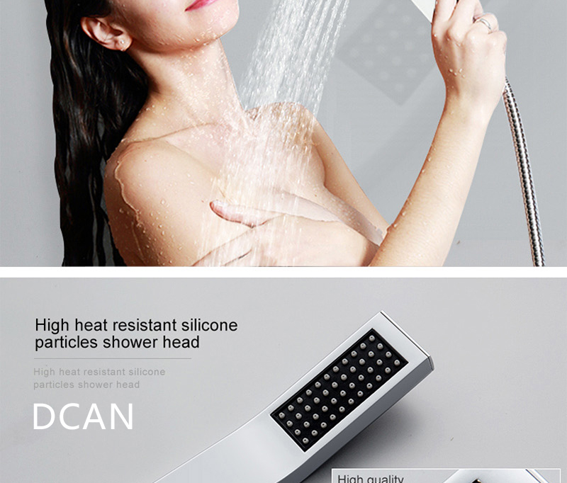 LED Ceiling Shower Head Rain Waterfall Shower Massage Jets Wall Mounted Panel Tap Sets Thermostatic Mixer (20)