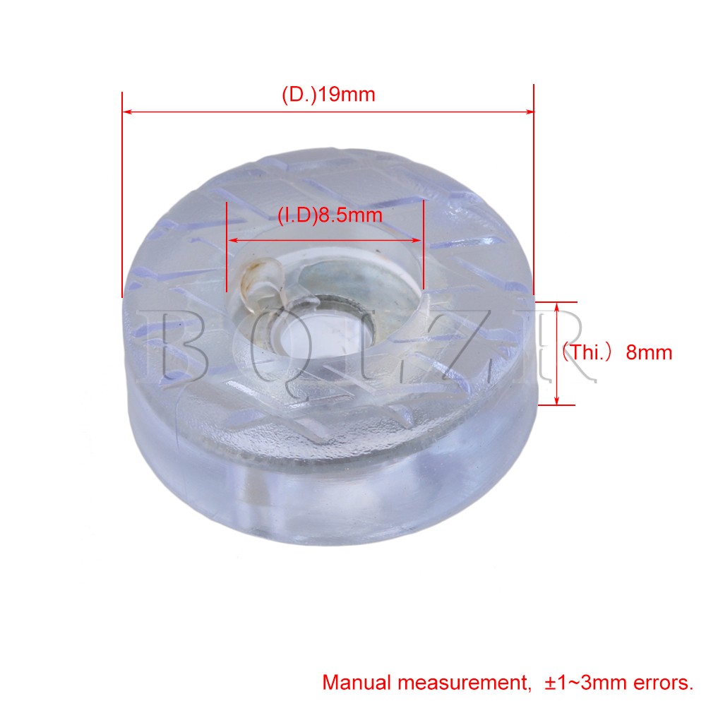 Bqlzr 19x8mm Transpa Round Furniture Legs Feet Rubber