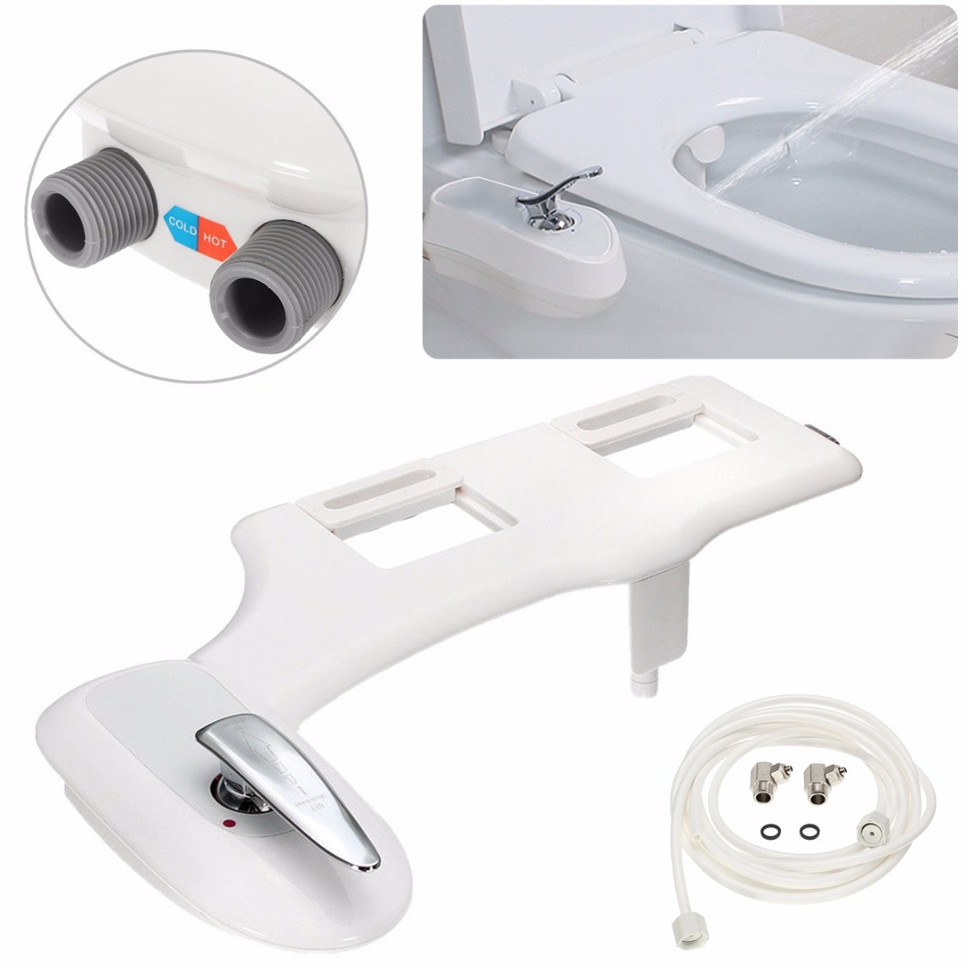 7/8'' And 9/16'' Bathroom Non-Electric Bidet Spray Hot / Cold Water Toilet Seat Attachment Self-Cleaning Noozle Mayitr New