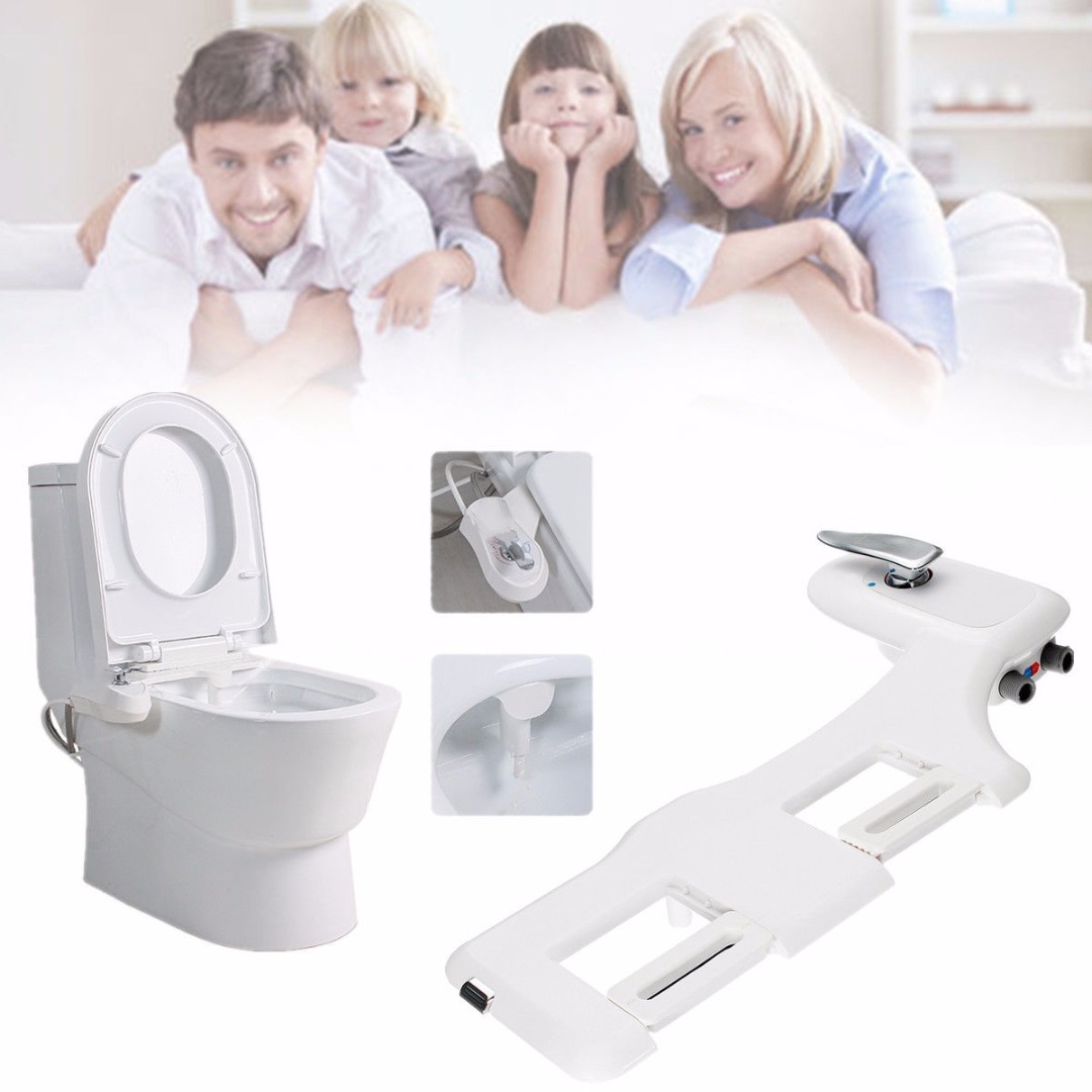 7/8'' And 9/16'' Bathroom Non-Electric Bidet Spray Hot / Cold Water Toilet Seat Attachment Self-Cleaning Noozle Mayitr New