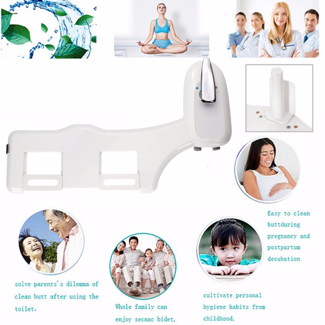 7/8'' And 9/16'' Bathroom Non-Electric Bidet Spray Hot / Cold Water Toilet Seat Attachment Self-Cleaning Noozle Mayitr New