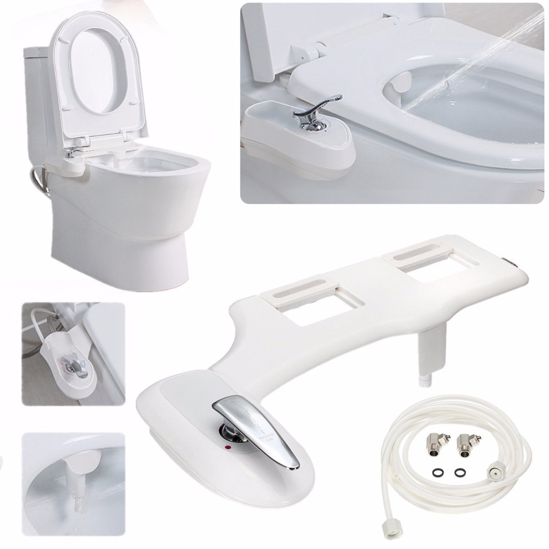 7/8'' And 9/16'' Bathroom Non-Electric Bidet Spray Hot / Cold Water Toilet Seat Attachment Self-Cleaning Noozle Mayitr New