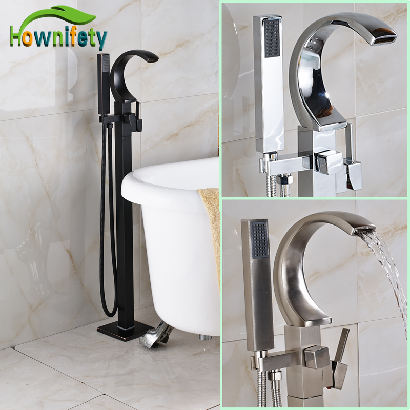 Oil Rubbed Bronze Bathroom Tub Mixer Tap Floor Standing Bathtub